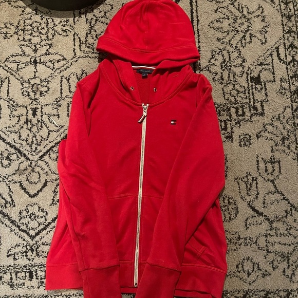 Tommy Hilfiger Tops - Red Tommy Hilfiger Zip up hoodie.